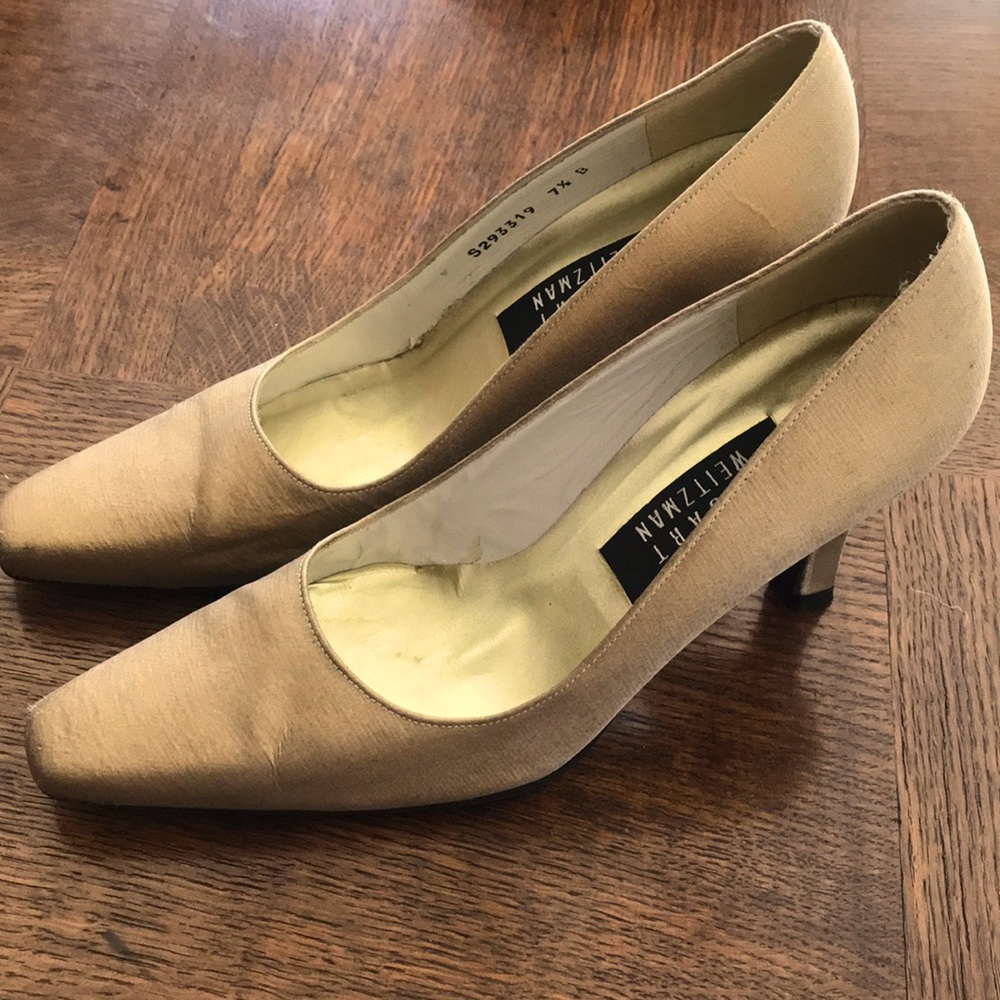 Vintage 1990’s Stuart Weitzman Champagne Gold heels, 7.5